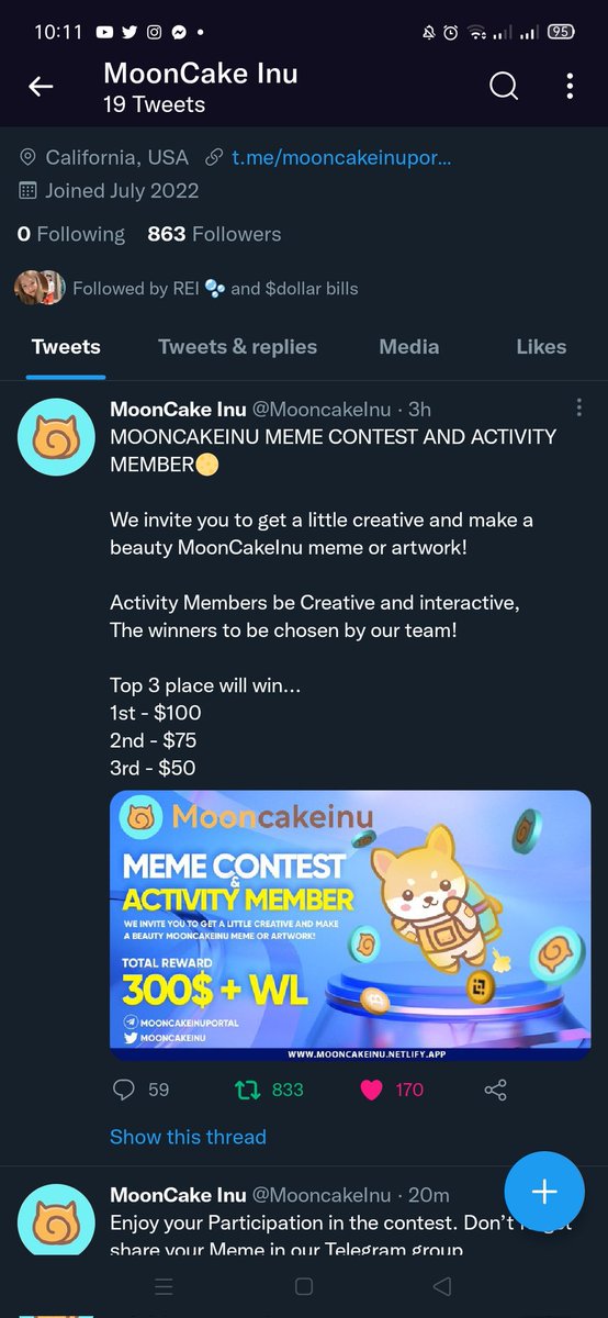 getbigwin_'s tweet photo. @Shill_Ronin @MooncakeInu Done https://t.co/83onCSEH6A