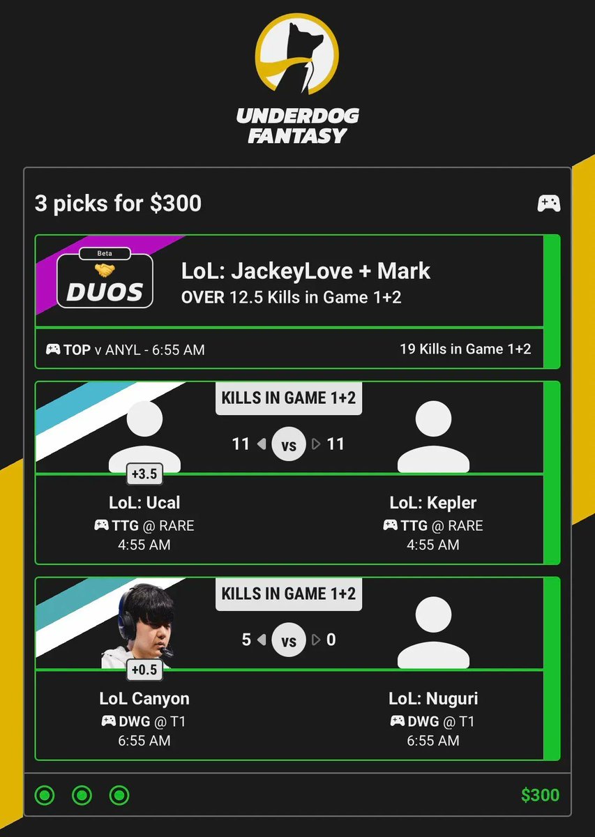 RotoRadar's tweet photo. The #RadarSharpEdge domination continues. 😈
First, @Biggedelt cooked up a few wins for LoL on Underdog.
Then, he SWEPT the DOTA2 board on PrizePicks!
🔥 https://t.co/L5TAbPn6RY https://t.co/p36LZZHS9O