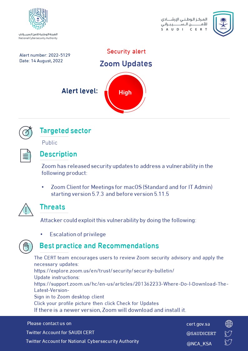 المركز الوطني الإرشادي للأمن السيبراني on Twitter "تحذير أمني رقم