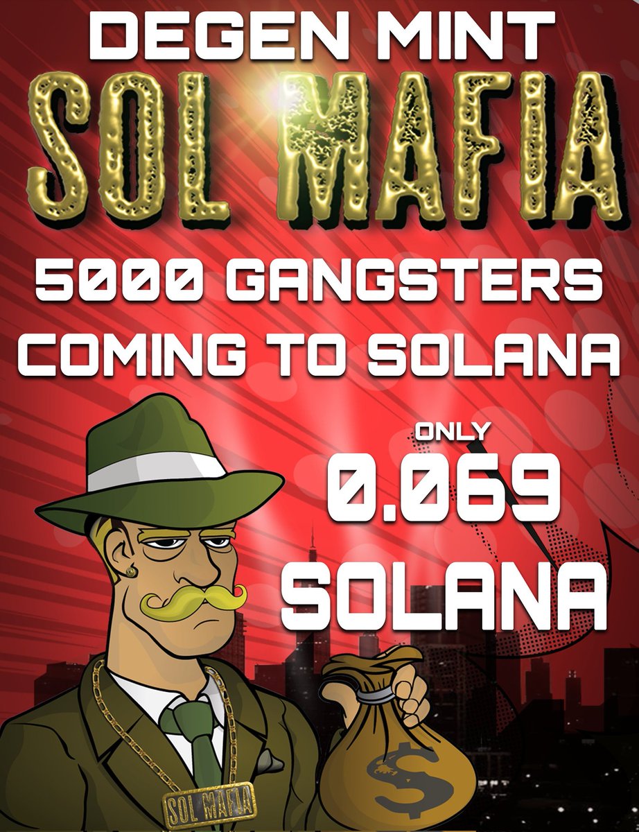 gm degens!

Its..

SUNDAY! SUNDAY! SUNDAY!

We have been steadily minting in the shadows. 

Making our moves and getting the family established.

Come join the Inner Circle of Degen Mobsters!

Solmafianft.com