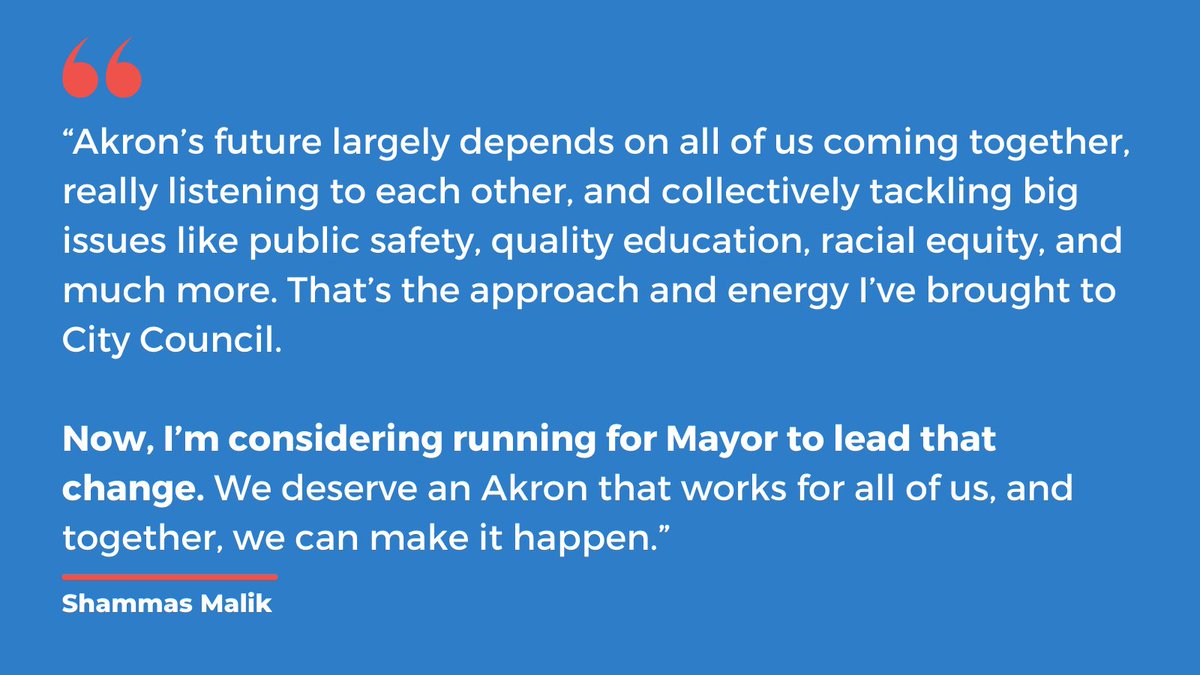 Today’s Akron Beacon Journal has some news, so I wanted to share it here too - I’m considering running for Mayor.