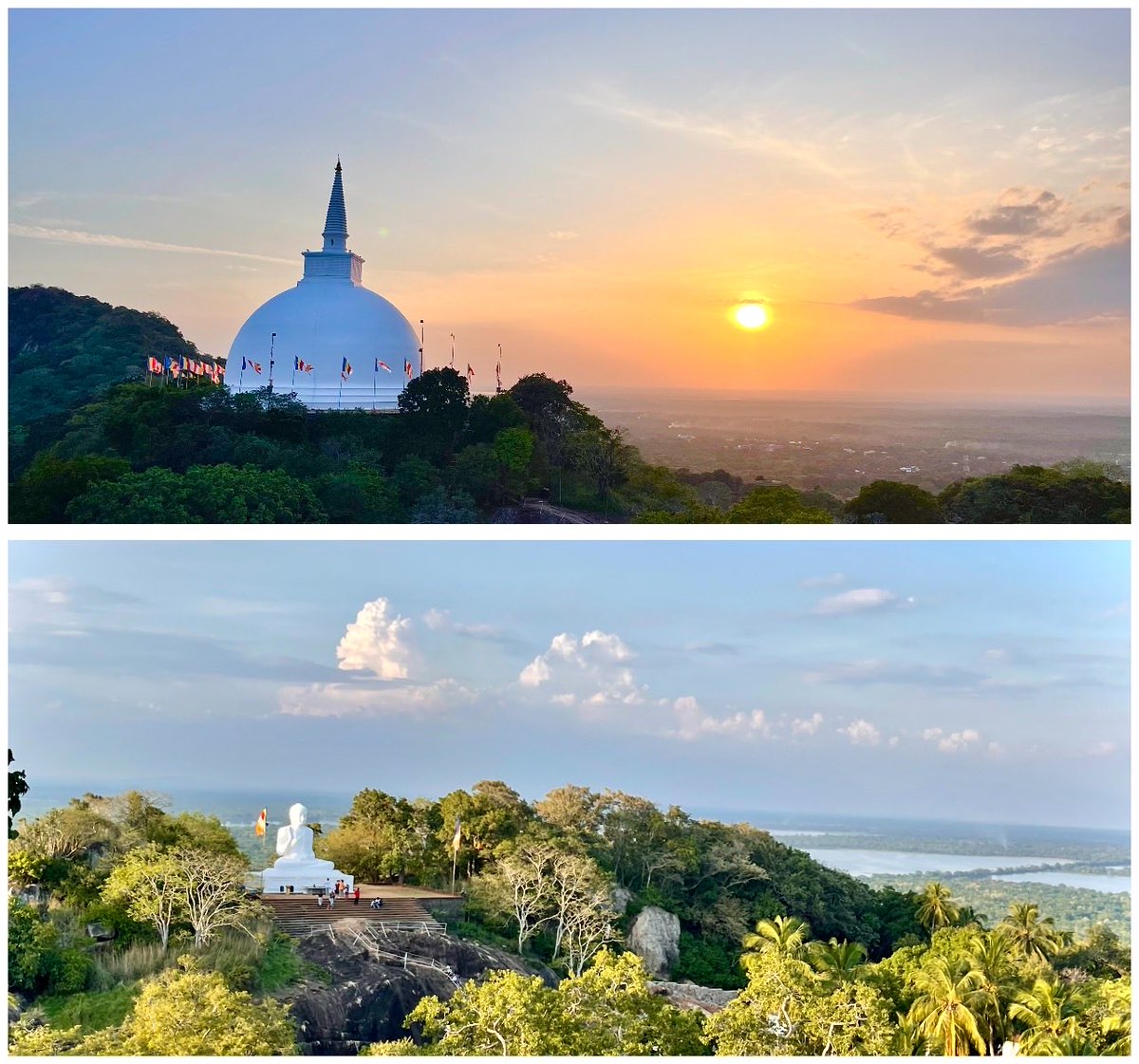 Mihintale, Sri Lanka 🇱🇰 today evening. This is 400 BC , the place where Buddhism was brought to Sri Lanka. Beautiful &amp; serene setting. Visit Sri Lanka 🇱🇰 assist us to come out current economic downfall !!