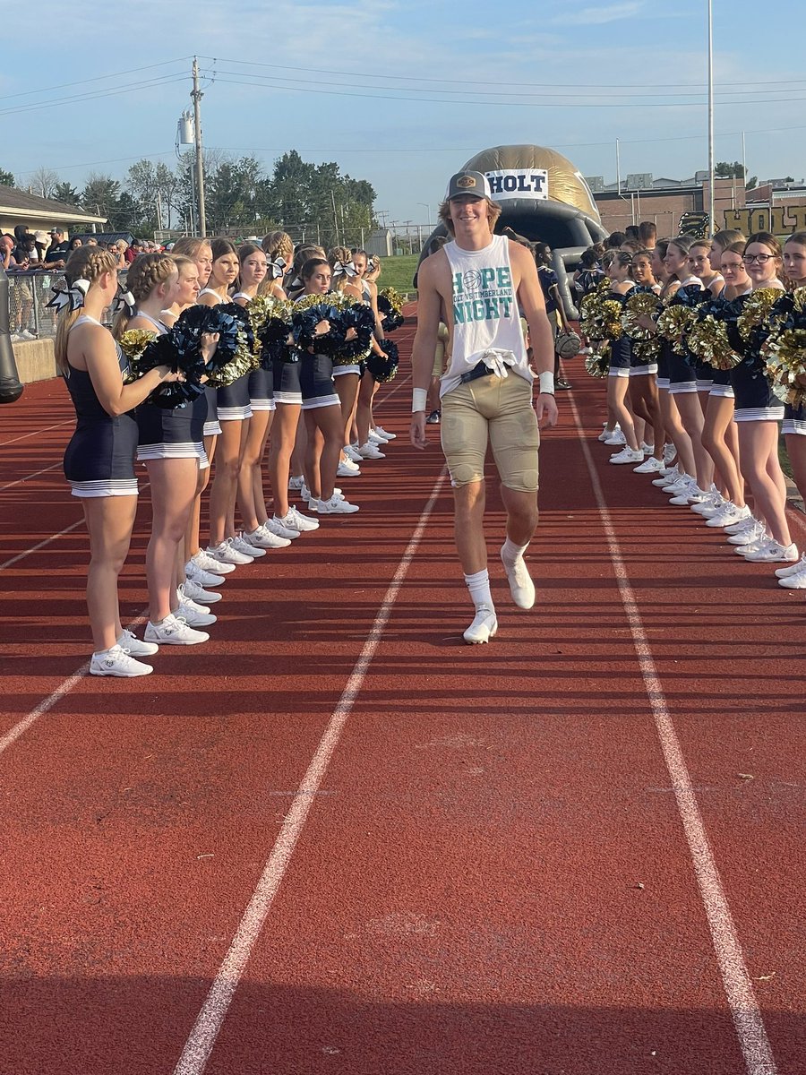 Jill031Duke's tweet photo. Holt’s blue &amp; gold season kick off scrimmage. Congratulations, Caden for being voted in as a team captain!! LETS GO HOLT!! @cadenduke5 @HoltFB @NationHolt https://t.co/SlHwU0qPUV