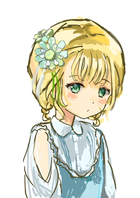 さっぱりイラスト描けてないので落書きですがあげちゃいますおさげ…いいよね…… #アキネコ自由帳 