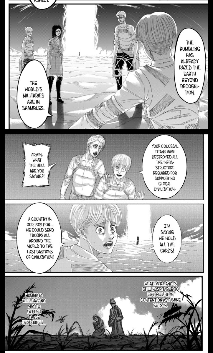 SleepySomnu's tweet photo. I came back to give props to @OpUsurper because this is actually very good! This is such an Armin like thing to do before the timeskip. #ArminIsBack 😩 https://t.co/1fQp4mIZF8