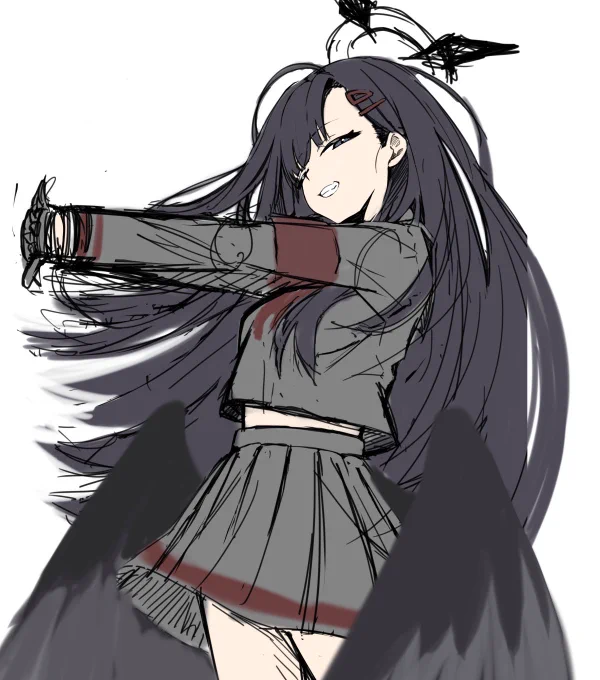 こんな感じで描けたらいいなーと思っているラフ…糸目キャラの瞳がうっすら見えるの結構好きなんだよねチラ見してる感じがして伝わるかわからないけどぱっちり開眼も普通に可愛いんだけど、ちょっとイタズラな感じというか、全部を見せてくれない感というかうーん語彙力 
