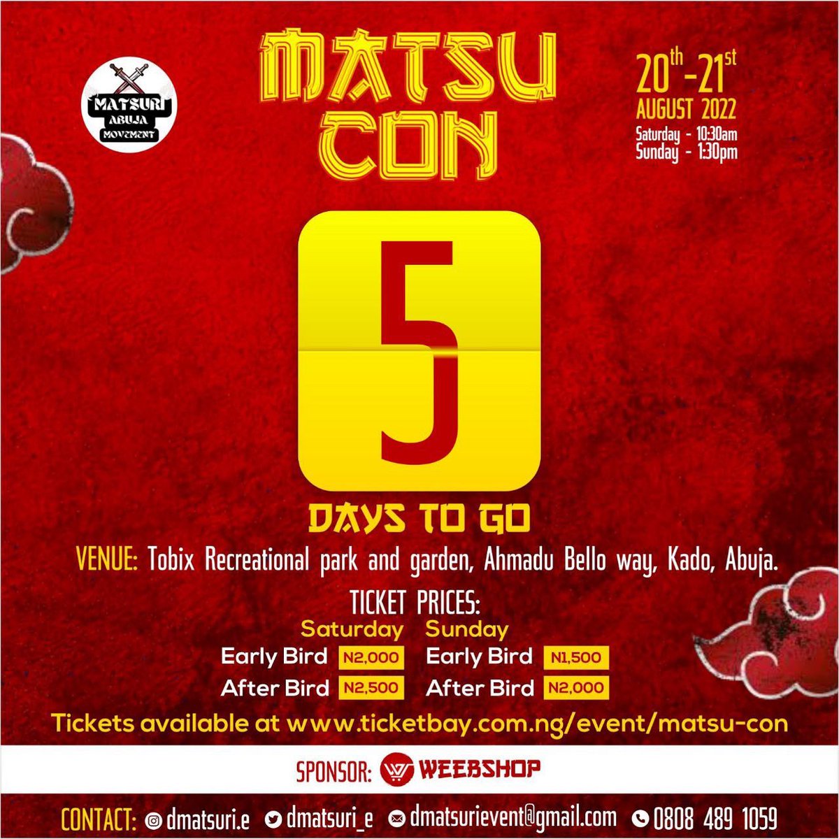 dmatsuri_e's tweet photo. 5 days to go 🔥 early bird ticket discount will expire soon get yours now https://t.co/y1HRQFjC9p https://t.co/p0i6Bt6s6a