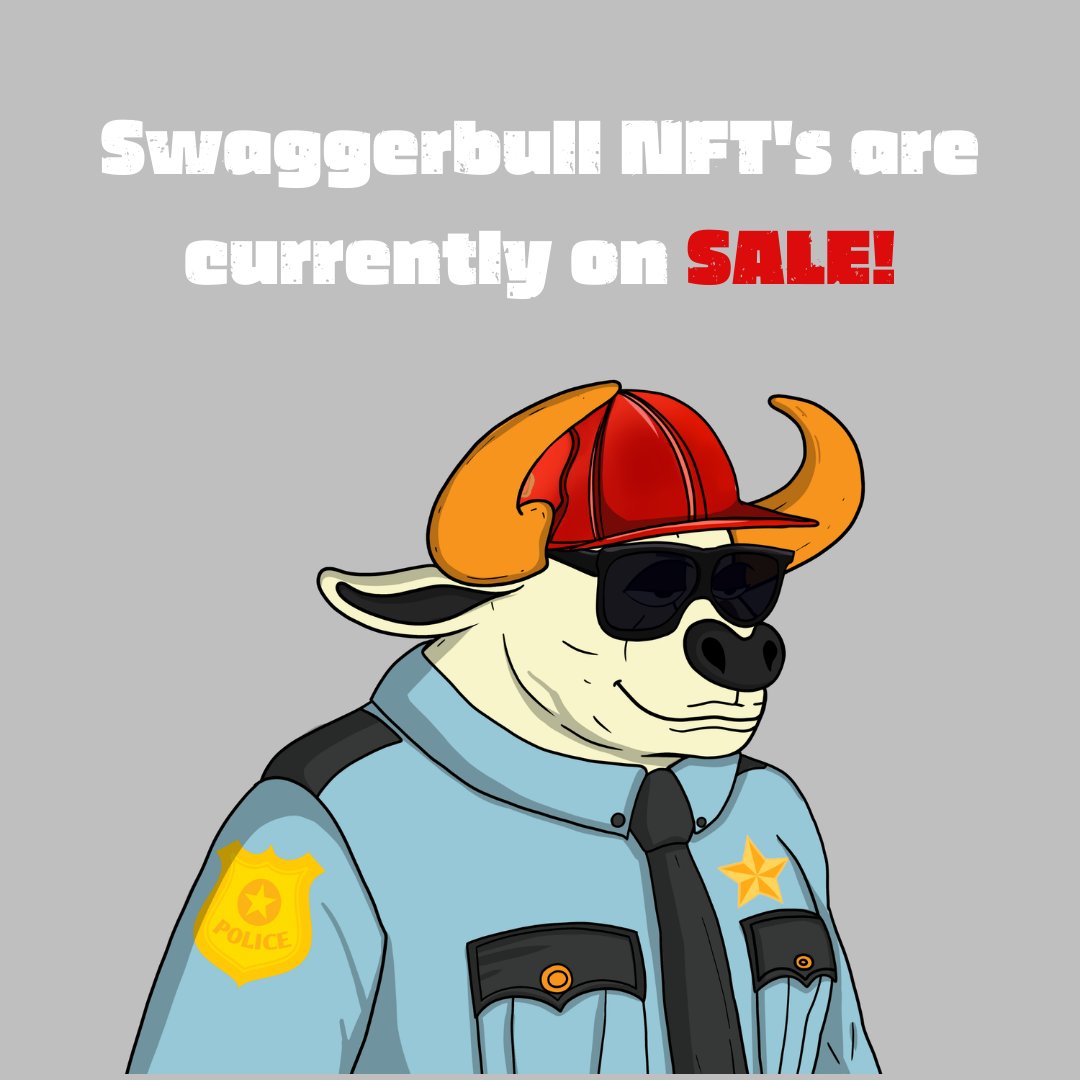 swagger_bull's tweet photo. Sale lasts until October!!
Purchase at @opensea
https://t.co/NSPngha9K4
#swaggerbull #nfts #nft #nftart #nftcommunity #nftcollector #nftartist #crypto #digitalart #cryptoart #art #ethereum #opensea #nftcollectors #blockchain #nftdrop #cryptocurrency #nftcollectibles #bitcoin #ope https://t.co/zbhE2QcliO