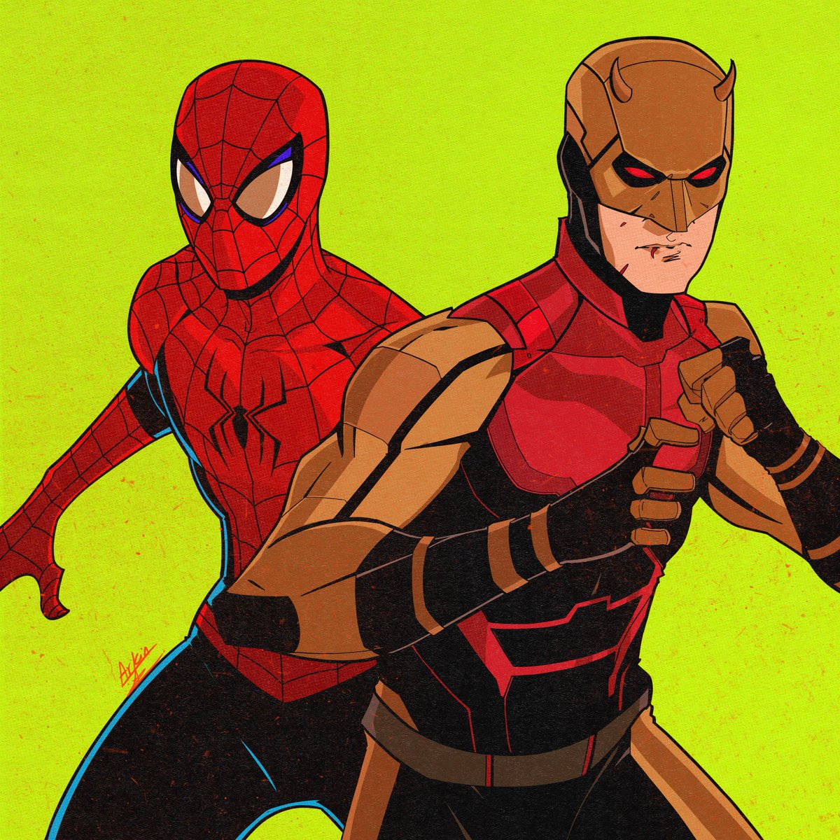 ArkinTyagi's tweet photo. Matt and pete team up! Drew this because seeing them as the face of street level marvel is such a delight! #spiderman #daredevil #marvel #MarvelCinematicUniverse https://t.co/isHouQIKrH