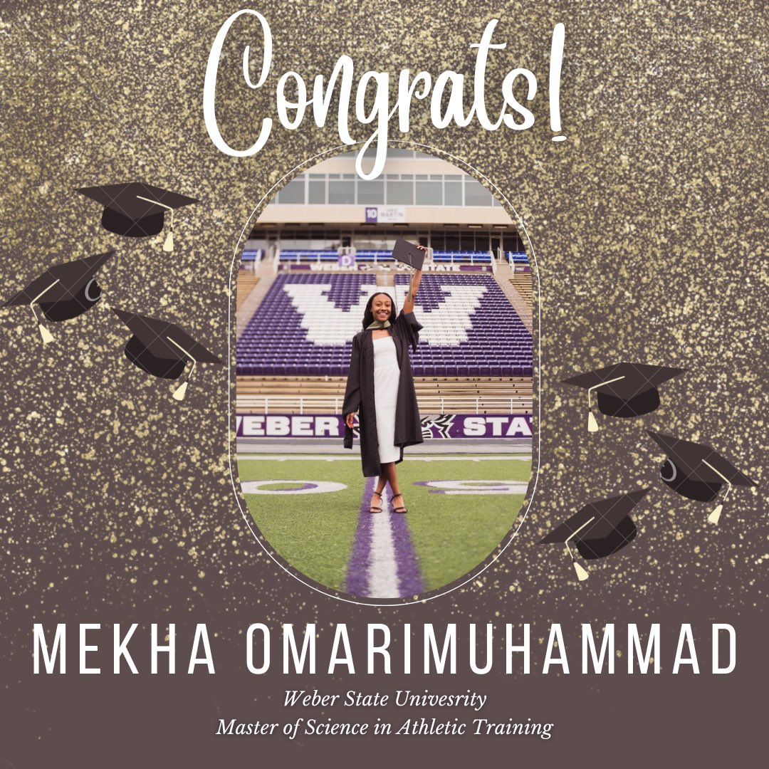 NATASLCreps's tweet image. Congratulations Mekha Omarimuhammad for graduating with a degree in Athletic Training!  Today we celebrate you!  We are so proud of you and can't wait to see what you will accomplish! 
#SLCGRADUATES2022 #NATASLC