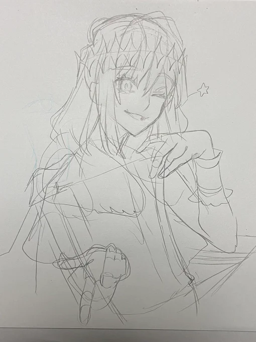 大体こういうラフからこういう絵ができるんだわ 