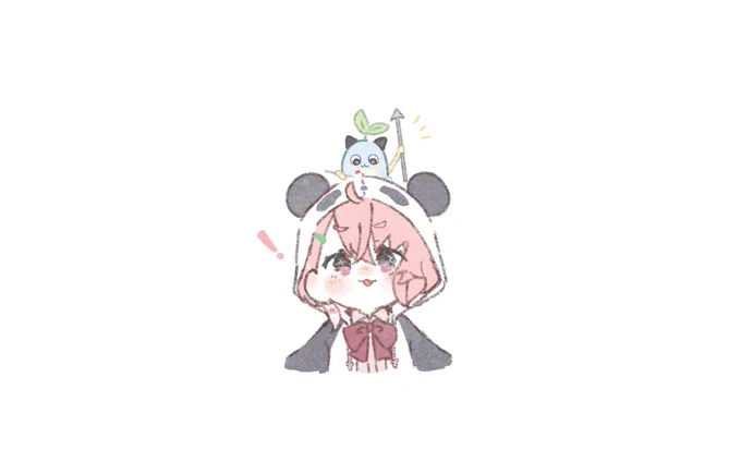 #咲の絵 #にじさんじアルプススタンド まめねこが頭の上に乗ってるみたいだったなと 