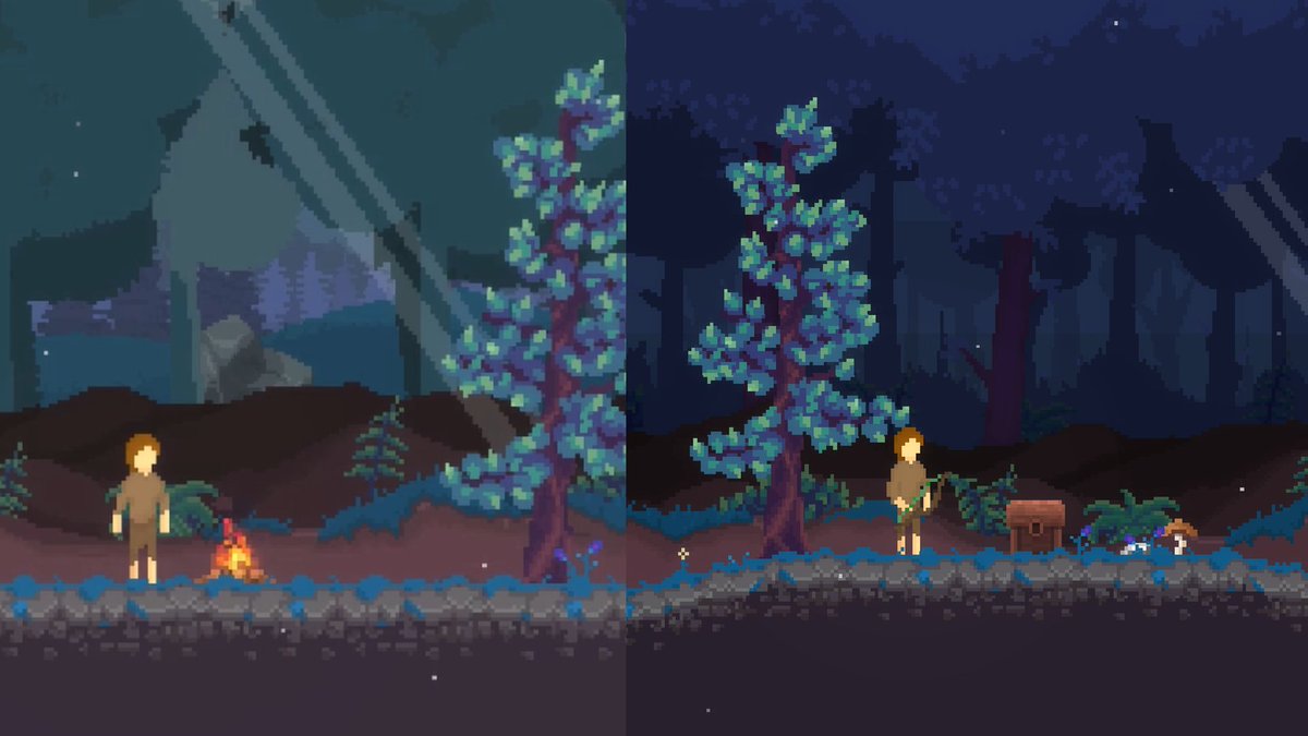 The two different forest versions! Which one do you guys reckon looks best?

#indiegame #pixelart #gamedev #2dgame #decaythegame #games #pixelgame #gamedevelopment #indiedev #retrogame #2danimation #ui #survivalgame #craftinggame