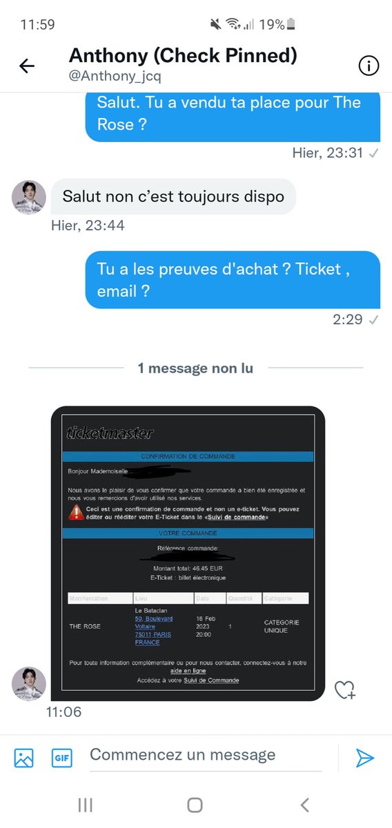 Dojoon_France's tweet photo. Pas très futfut les revendeurs qui passe exactement le même screen en y’a que que « preuve » en gros ce screen d’émail avec le raturage en noir comme ça trait pour trait 😂 https://t.co/KysFfPjhRi