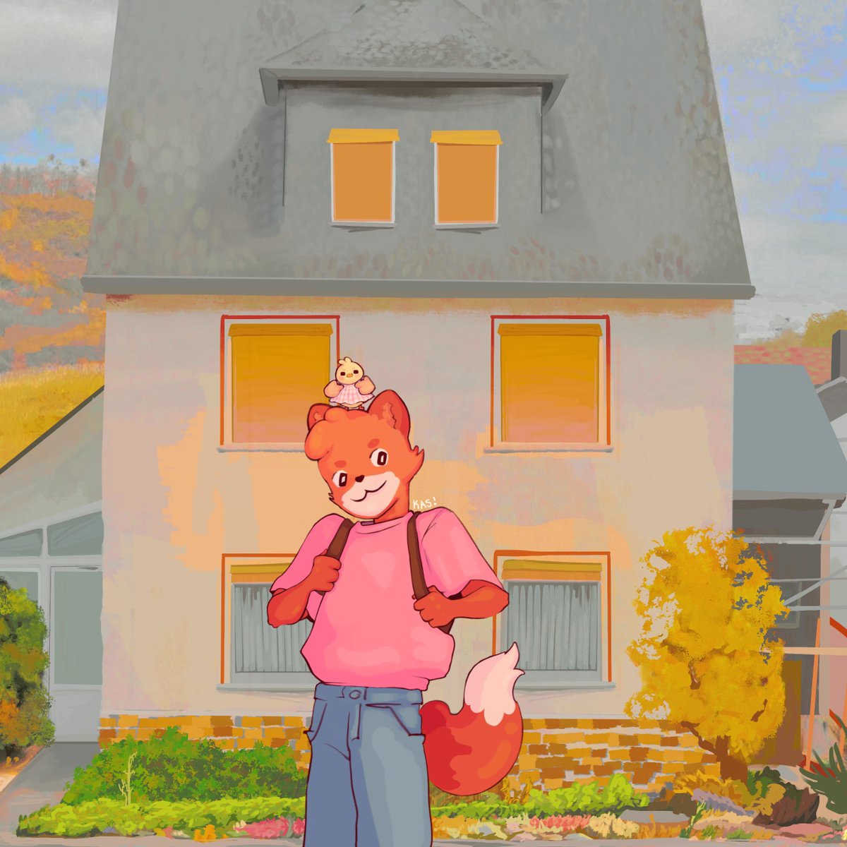 walkinggomen's tweet photo. next up waaaas @Alizard_Lullaby 's fox &amp; chick! im vv happy i got to try out like 20 new brushes these guys were so cute https://t.co/6JWM5otR3z