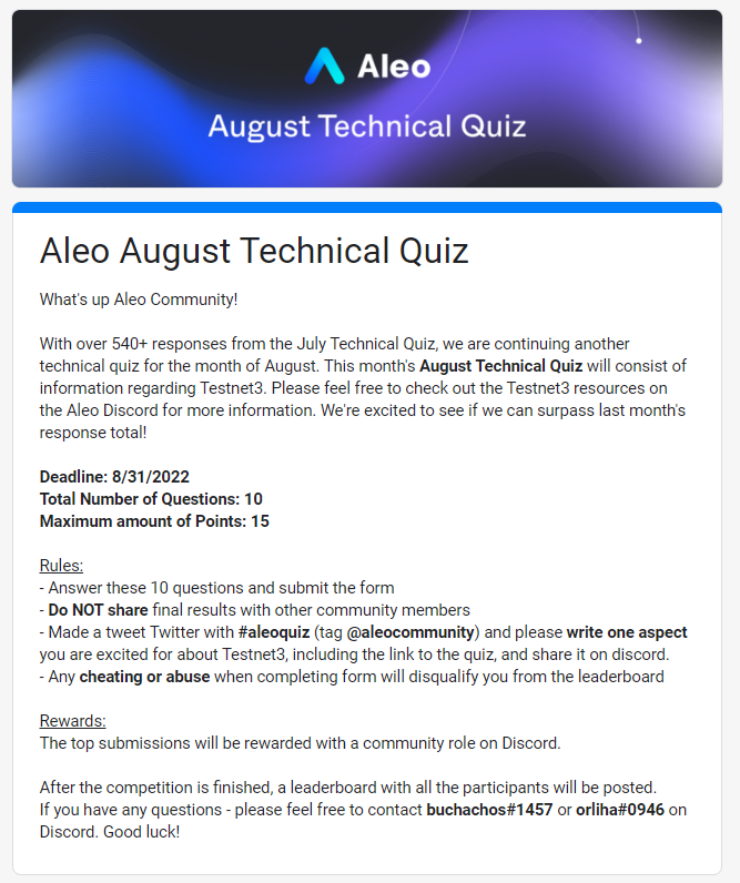 richwiles's tweet photo. I'm more interested in phase 3 of beta 3 because I can see the Aleo mainnet launch, so excited
#aleoquiz  
@aleocommunity
 LINK: https://t.co/qXGTtXYrY3 https://t.co/hn2GHJPznK
