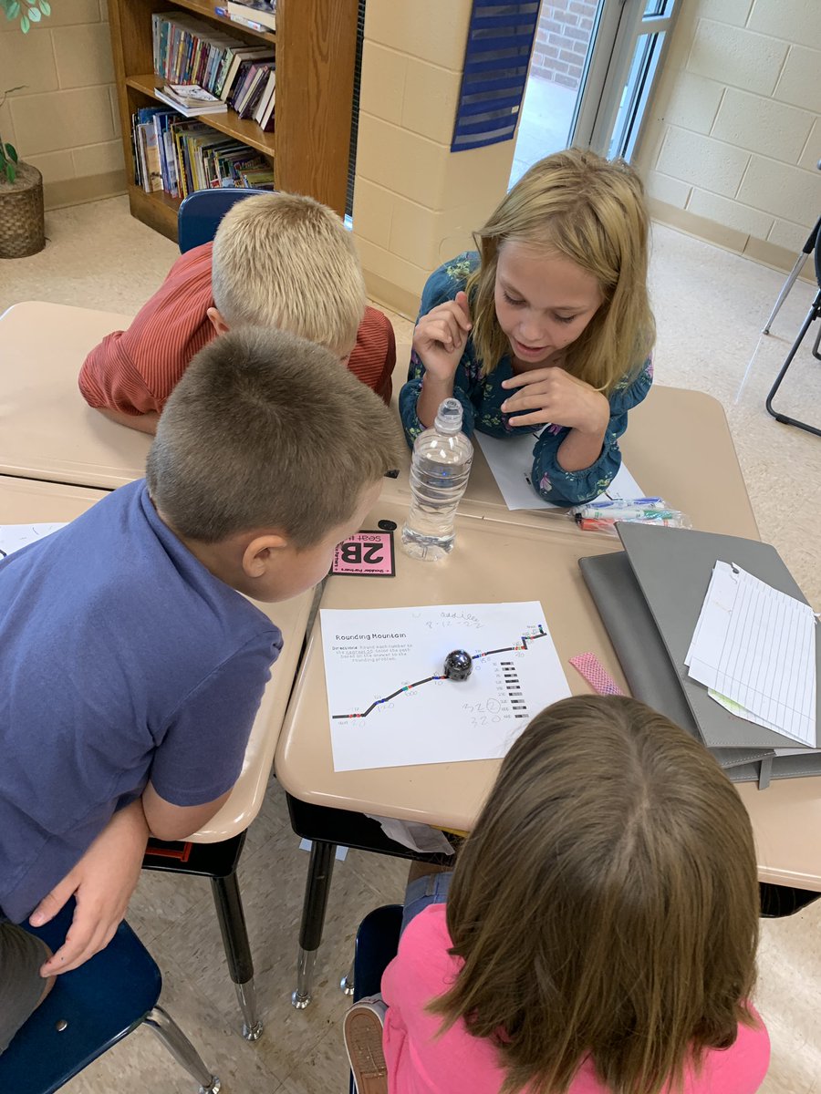 HSheltonCTE's tweet photo. Third graders are enjoying math class!! This past week we worked on rounding. We ended the week with quiz, quiz, trade review and were introduced to one of our first robots: Ozobot. He was coded to climb rounding mountain!  #standardsfirst #workhardplayhard https://t.co/MFnkAXy20h