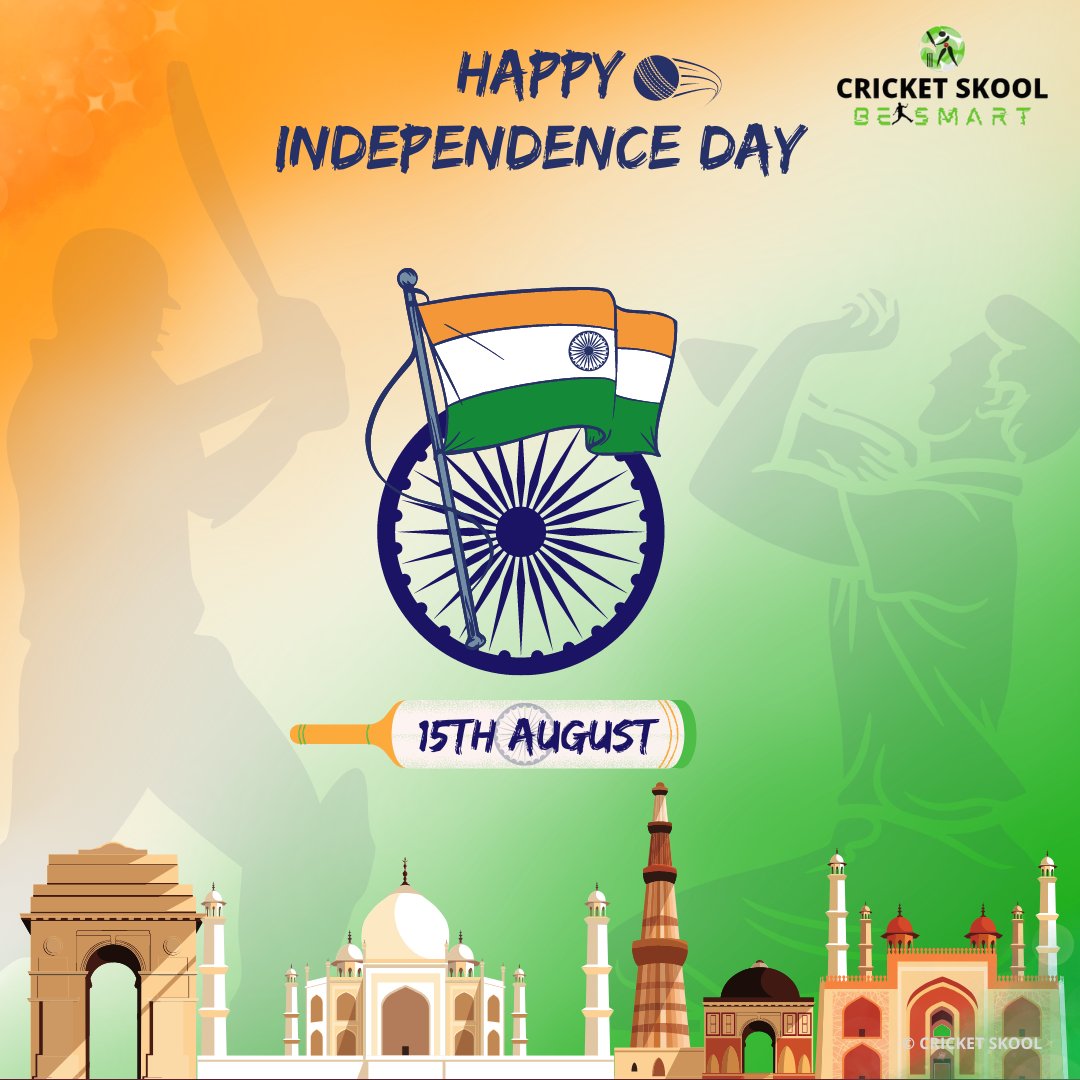 CricketSkool's tweet photo. Freedom is a God-given right; no one can take it away from you. Let’s celebrate freedom! Happy Independence Day.
.
.
 #IndependenceDay  #independenceday #independenceday2022 #IndependenceDayIndia #IndependenceDaySpecial #independencedaycelebration #HarGharTirhargharjhanda https://t.co/QCCf2uhKpd