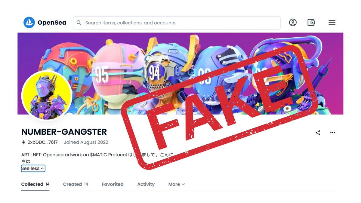 report fake collection  
opensea.io/NUMBER-GANGSTE…
report fake collection  

NUMBERS GANGSTER.  ON <a href="/ParasHQ/">Paras 🟩🟧</a> 
paras.id/collection/num…
 ⚠️DISCORD :discord.gg/6Jhb6eUmFv
#nftcollection #nftartist #nftthailand #PARASnft #NEAR #NEARcollector #nearNFTs