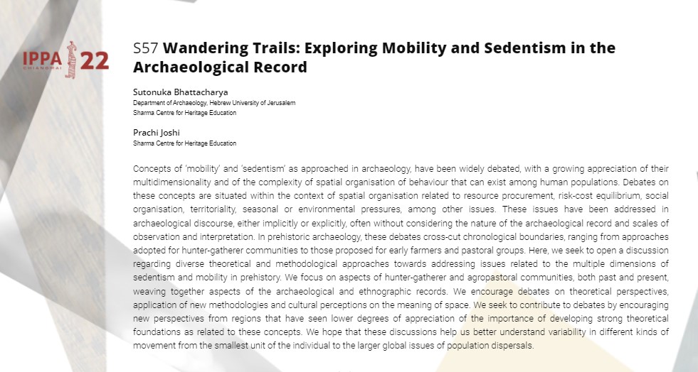 Sutonuka Bhattacharya (@sutonukabhatta1) on Twitter photo Only one day remains! Register soon! 
Papers are invited for our session "Wondering Trails: Exploring Mobility and Sedentism in the Archaeological Record" in 22nd IPPA, Chiang Mai,Thailand 7th-12th Nov 2022.
docs.google.com/forms/d/e/1FAI… Only one day remains! Register soon! 
Papers are invited for our session "Wondering Trails: Exploring Mobility and Sedentism in the Archaeological Record" in 22nd IPPA, Chiang Mai,Thailand 7th-12th Nov 2022.
docs.google.com/forms/d/e/1FAI…