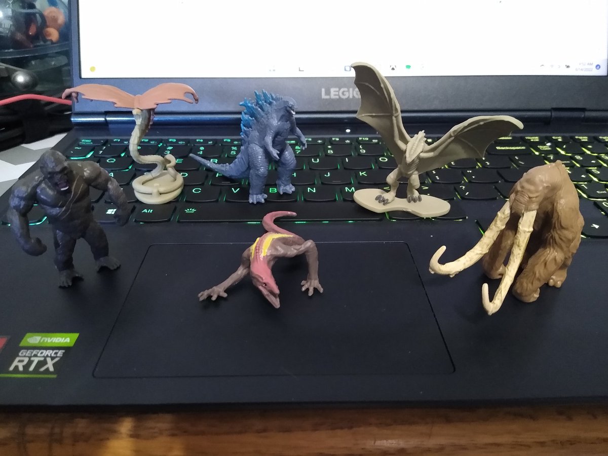 Logan &amp; I add some new minis to the collection.  Monsterverse kaiju!
