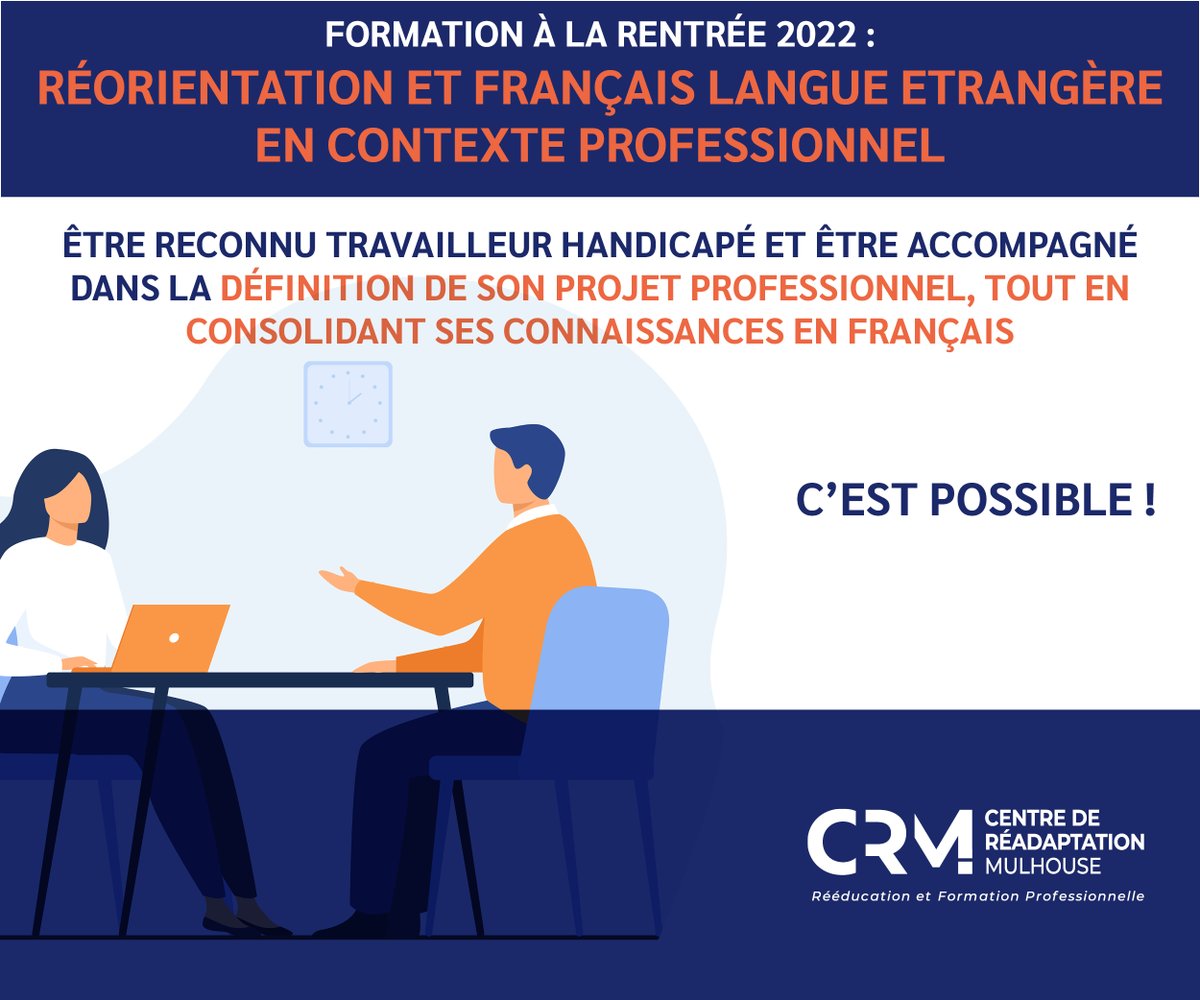 Vous possédez une #RQTH et souhaitez consolider vos compétences en français ainsi que construire votre projet professionnel ?
👉 Grâce à la formation REFLEX, vous serez accompagné ! 
📝Mme BOSSHARTH : mbossharth@arfp.asso.fr / 03 89 32 46 46.
+ d'infos : bit.ly/3AfkxsQ