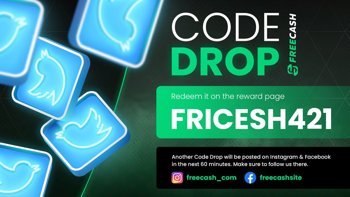 freecashcom's tweet photo. We hit 999 Likes so here is the first Code Drop for you!

In the next 60 minutes we will be posting another code on Instagram &amp; Facebook.
Make sure to follow us there to not miss out on it!

▶️ https://t.co/HoYkqb4TBj
▶️ https://t.co/oeHK47FNAW https://t.co/OVQxoq4PII