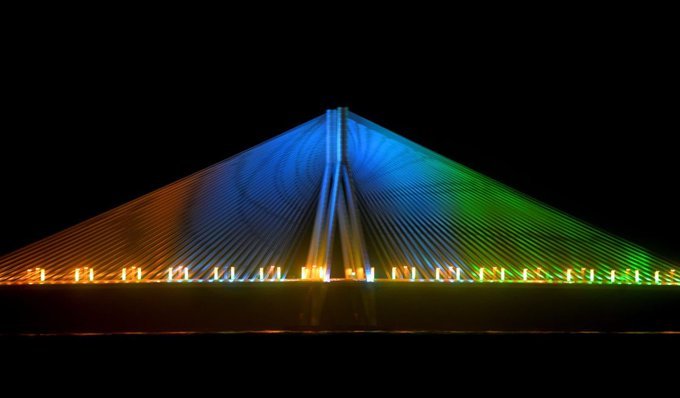 aparanjape's tweet photo. #Mumbai 

Bandra Worli Sea-Link.

🇮🇳 https://t.co/dikH62E9g9