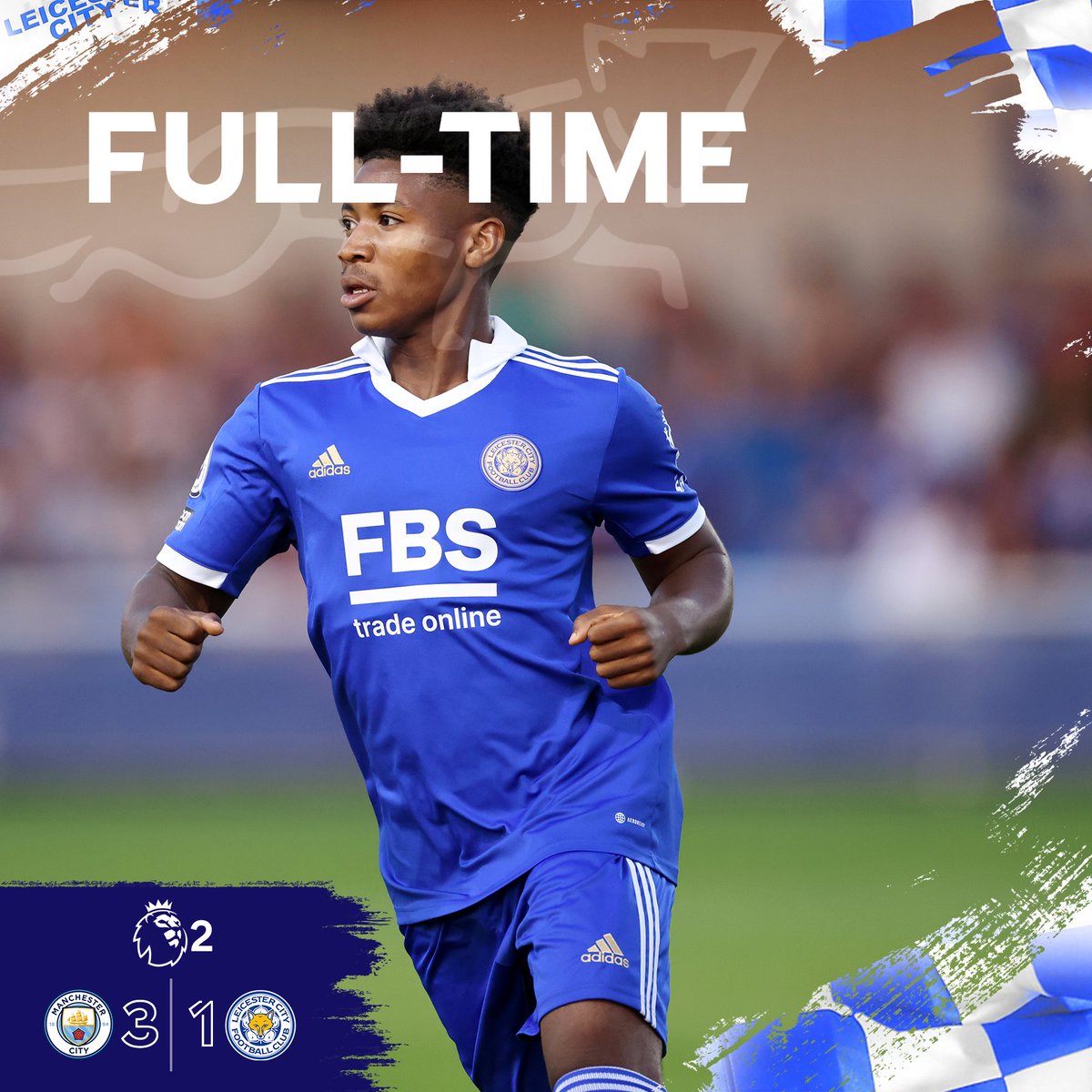 LCFC's tweet photo. A #PL2 defeat in Manchester for the #lcfcu21s 🔵 https://t.co/GVrBeelguF