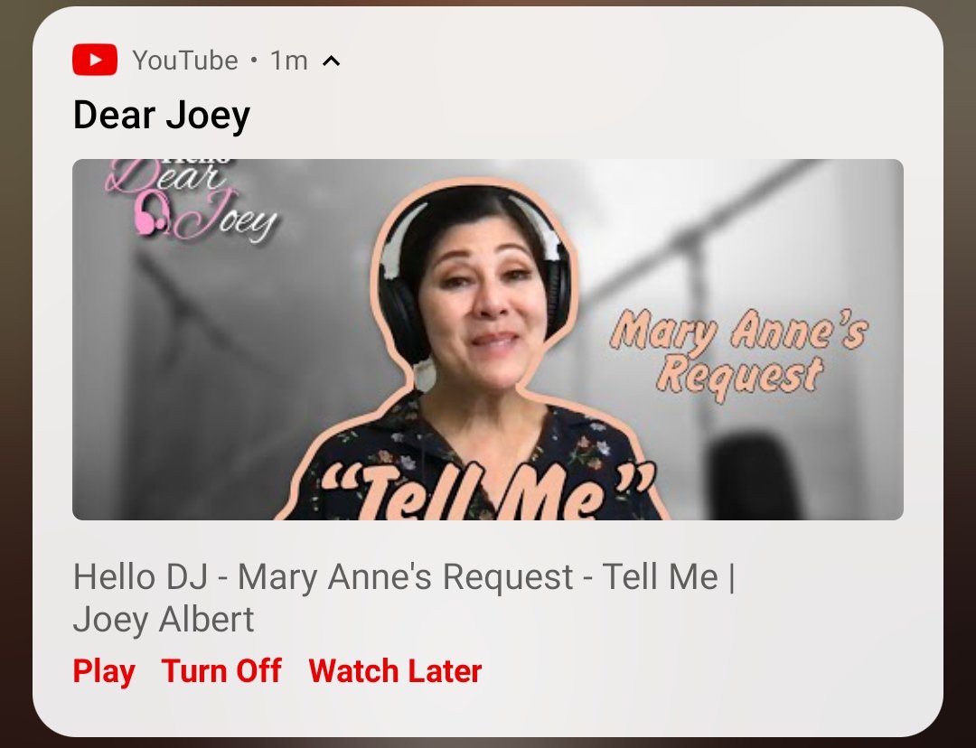 FollowDearJoey's tweet photo. 📢New YT Upload Alert! 📢
#DearJoey - Tell Me by Joey Albert #HelloDJ
@joey_albert
Watch it here: https://t.co/P4Dt9nt4cm
Leave a 👍 and a comment 💭 #TeamJoeygirl
#JoeyAlbert https://t.co/LJ72cwFu6a