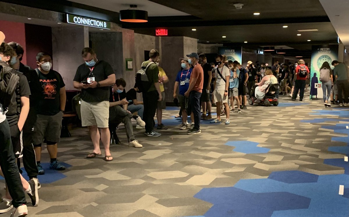 lanasec's tweet photo. For everyone who is feeling #FOMO at missing #DEFCON30, don’t forget what it’s like to wait hours in line for talks at villages while wearing a mask all day. You can stream https://t.co/OaUBKazv3x at home. #fomofighter https://t.co/bZhyYvLJ7H