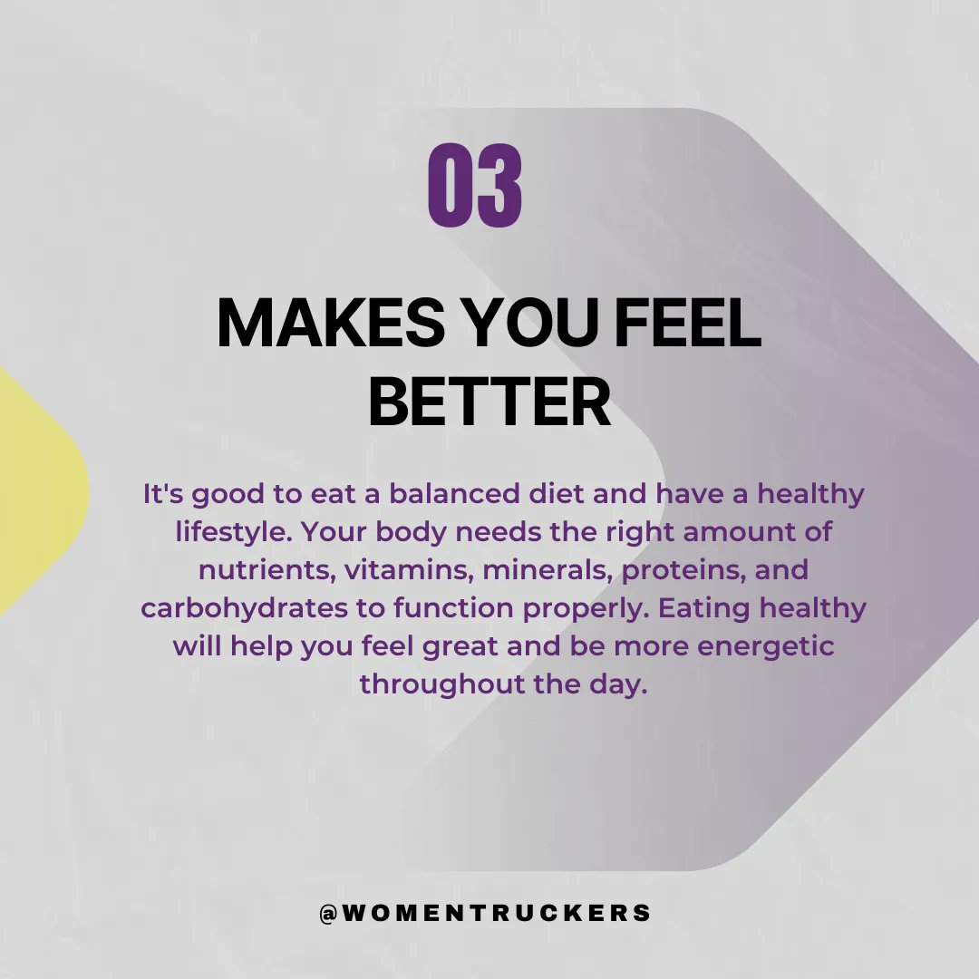 WomenTruckers's tweet photo. Truck drivers need to eat well in order to stay healthy and be productive. Check out some reasons why a good diet is important for truck drivers. #truckershealth #truckertips #tipsintrucking #KnowTheDifference #trucking #womenintrucking #truckers #womentruckers #truckdrivers https://t.co/MGFty48xZc