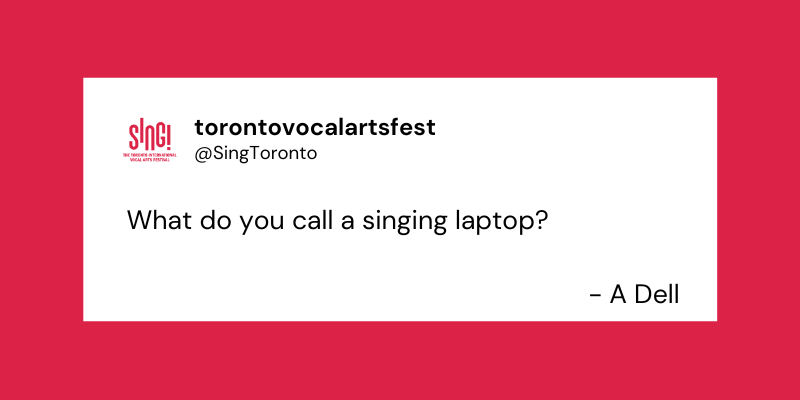 SingToronto's tweet photo. In celebration of National Tell a Joke Day, we bring you some aca-mazing, and some cringe-worthy #MusicHumour
#NationalTellAJokeDay https://t.co/HE0OoGm1C2
