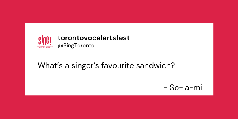 SingToronto's tweet photo. In celebration of National Tell a Joke Day, we bring you some aca-mazing, and some cringe-worthy #MusicHumour
#NationalTellAJokeDay https://t.co/HE0OoGm1C2