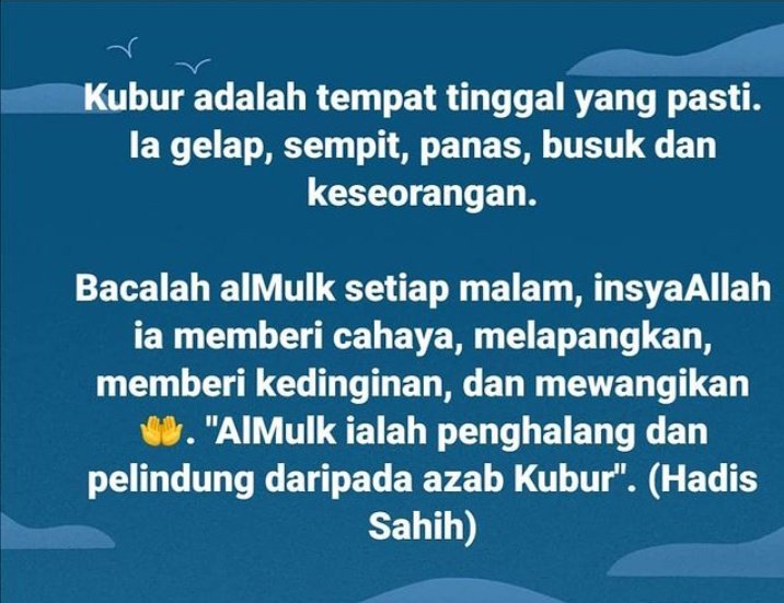 geraianakbunda's tweet photo. Jangan lupa wudhu, baca ayat kursi.. lebih baik lg klo sempat witir 3 rokaat.
Smoga istiqomah..
#reminderself https://t.co/qOdtaWEORP