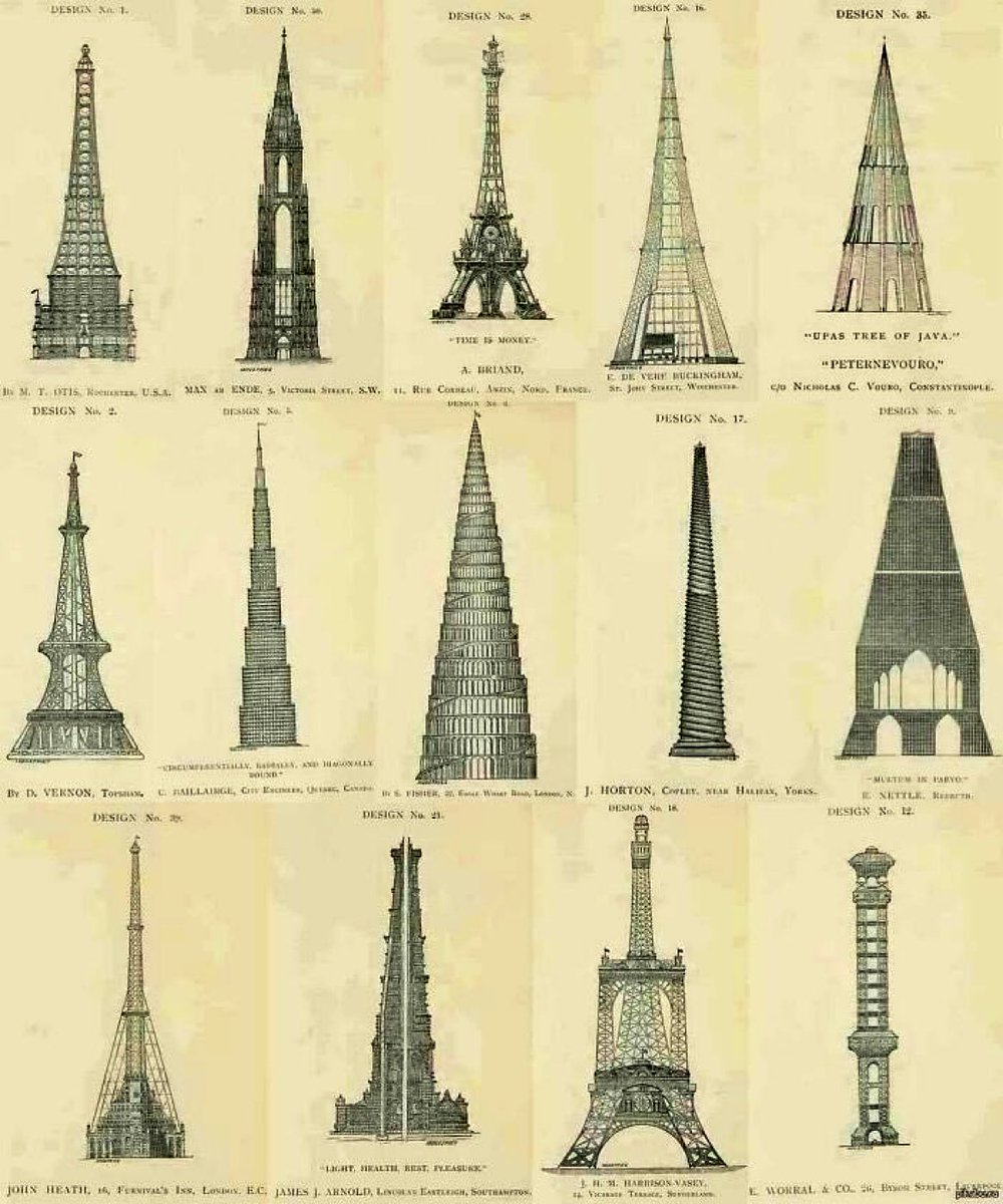 EvanKirstel's tweet photo. Rejected Designs For The Eiffel Tower! #architecture #architecturaldesign https://t.co/Mo4IWu3x1e