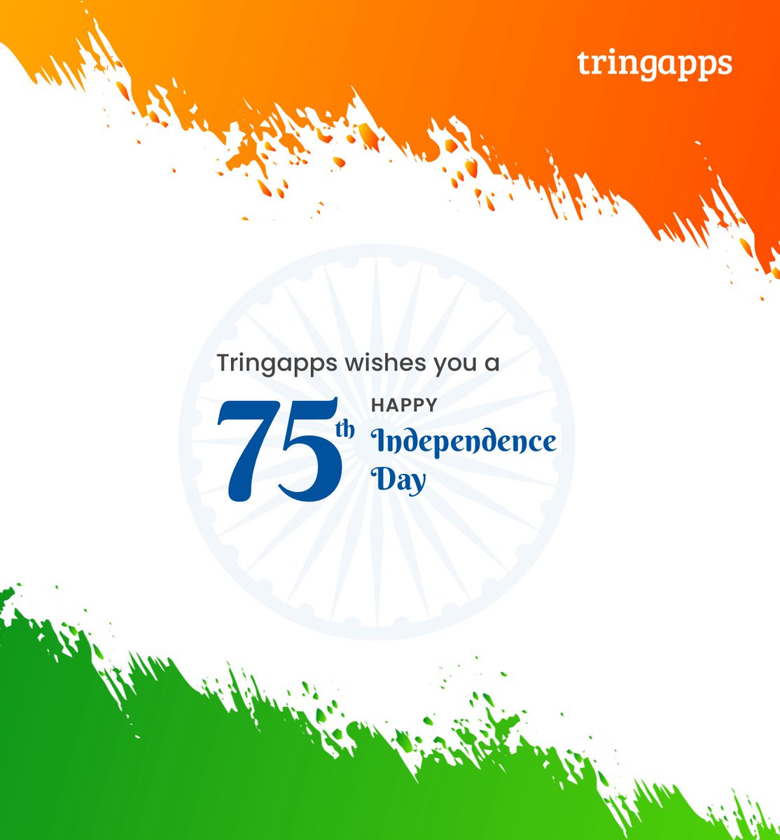 tring_apps's tweet photo. On this 75th anniversary of our Independence, we celebrate the bravery of our forefathers for this gift called freedom. Long may our flag wave! Happy Independence Day.

#happyindependenceday #harghartiranga #azadikaamritmahotsav #75yearsofindependence #tringapps #tring https://t.co/TxzS4p6Ezf