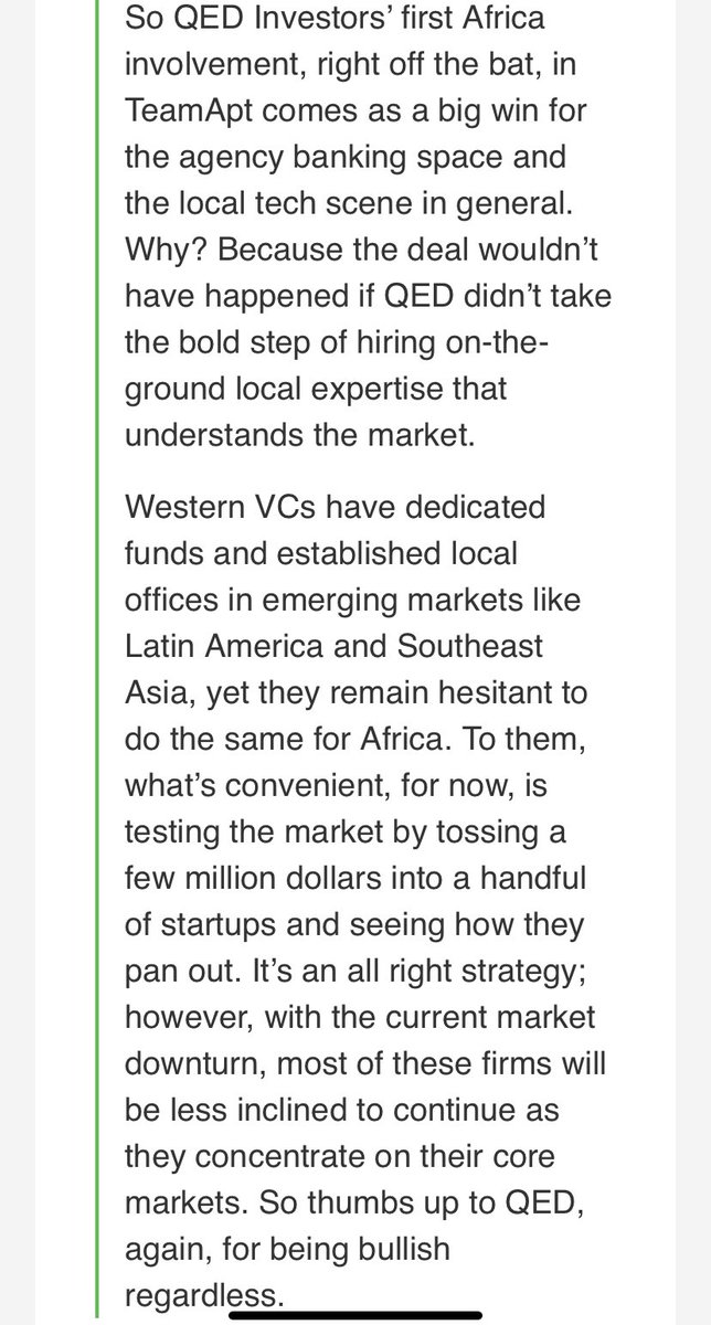 Our first investment in Africa has received a lot of attention this week.

Thanks to <a href="/bayareawriter/">Mary Ann Azevedo</a> for inclusion in today’s edition of The Interchange. 

We’re excited to invest in Nigeria’s @TeamAptHQ and we promise more great #fintech portfolio companies are on their way.