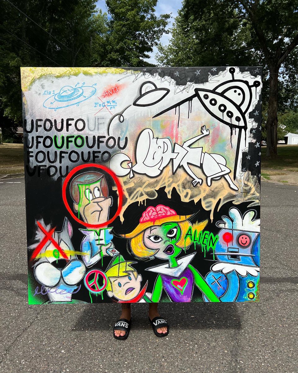 JMitchell_Art's tweet photo. "Don't ask me about UFOs" 🛸

4ft x 4ft
Gallery Stretched Canvas 
Spray Paint, Acrylic, Pastel &amp; Ink
#Available 

Dm or Email to Inquire 👽 https://t.co/n0OBoU7uVj