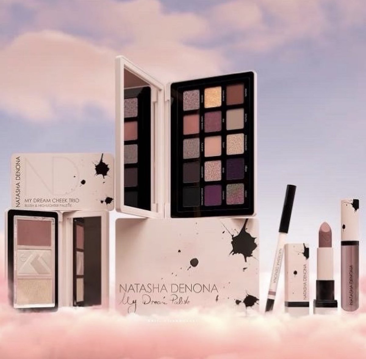 Trendmood's tweet image. #SneakPeek 🚨L👀KS Like there is a NEW! Collection that is about to drop ☁️ ✨ My Dream Collection #natashadenona Includes:
✨My Dream Eyeshadow Palette 
✨My Dream Blush &amp;amp; Highlighter Palette 
✨Lipsticks, Lip Liner, Gloss 
#ComingSoon