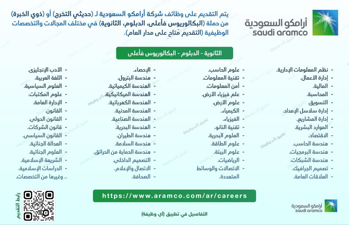 og3nd's tweet photo. التقديم على #وظائف #أرامكو_السعودية  يطلبون تخصص #اللغة_العربية #الرياضيات #الدراسات_الاسلامية ♻️🙏🤍🤍

https://t.co/B46agszc3l https://t.co/zRUdrClOX2