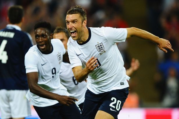 SaintsOnThisDay's tweet photo. #OnThisDay in 2013, on his first ever appearance in an England shirt, Southampton's Rickie Lambert scores the winner in a 3-2 win over Gordon Strachan's Scotland #saintsfc #england #scotland https://t.co/H3ha4p1alm
