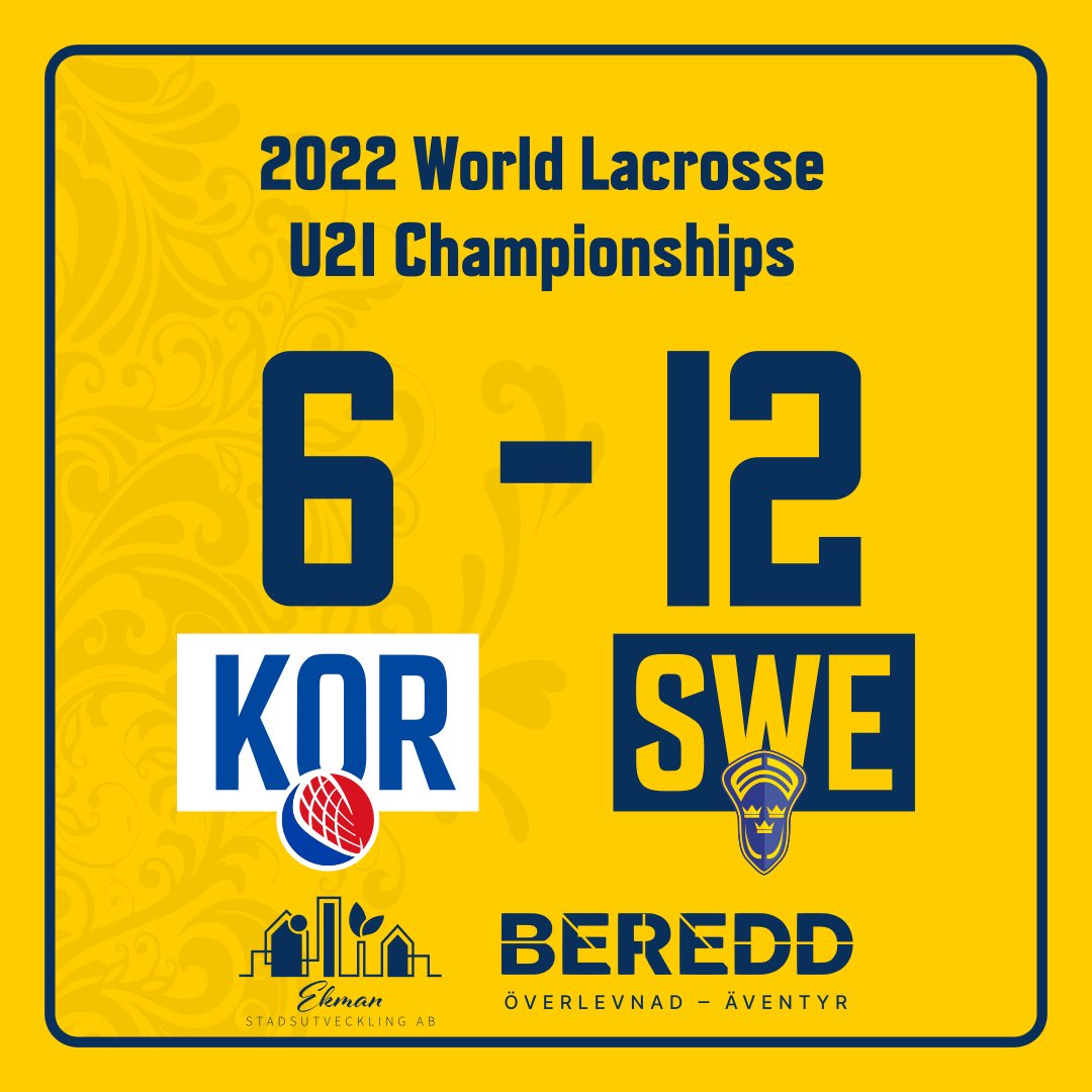 Sweden wins! 6-12 (1-5, 0-0, 1-3, 4-4)
Next game is tomorrow against Hong Kong!