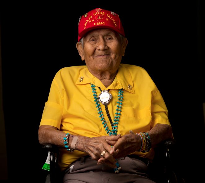 Today is #NavajoCodeTalkersDay! Meet Chester Nez, a Navajo code talker for the U.S. Marines in WWII. In 1942, Nez was one of 29 code talkers who used their unique language to create the unbreakable code that helped win the war.

He was the last original code talker. (1921-2014)