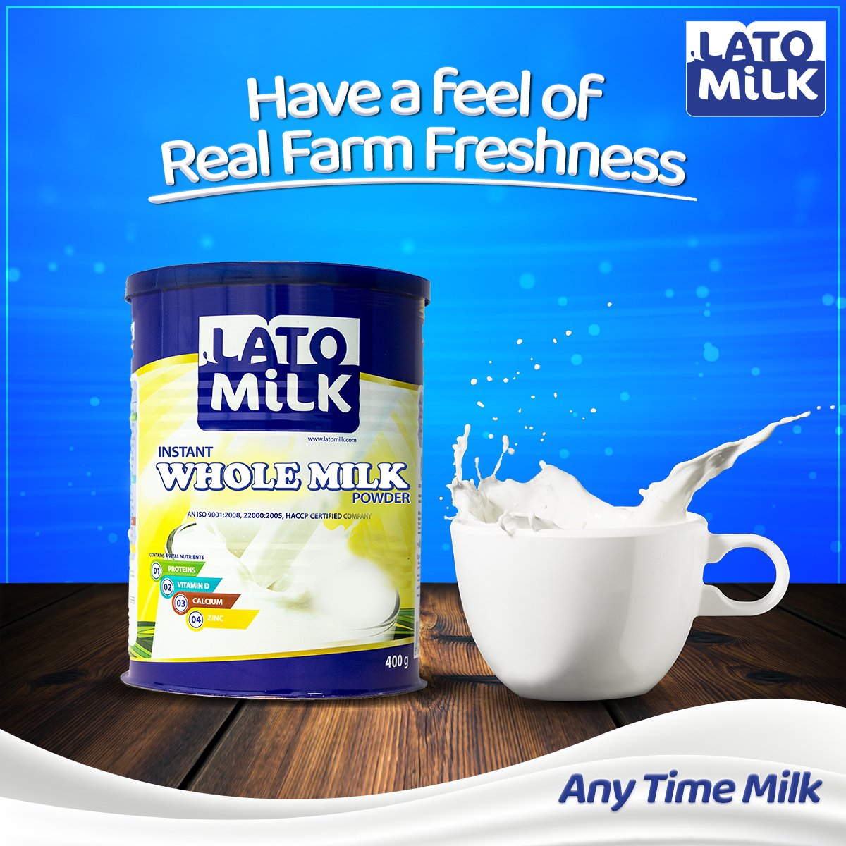 LatoMilk's tweet photo. Have a feel of #RealFarmFreshness with our #Lato Milk! Get yours at a kiosk or supermarket near you👌
#AnyTimeMilk
#LatoMilk #PureAndTasty https://t.co/fMZP2k0NnD
