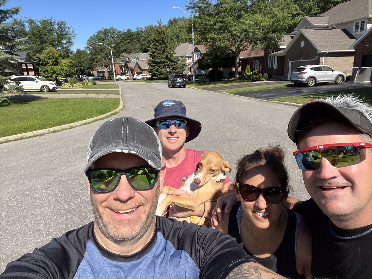 BgouldBob's tweet photo. Another leg done & this time #9! Great friends @bendyjm (still joining) with @TrinaKBender along with Matty Lawrence & his dog Carmela. Fun times! #5x5x50 #RSS #9down #onemoretogo #50bday https://t.co/lAN6hgpHFa