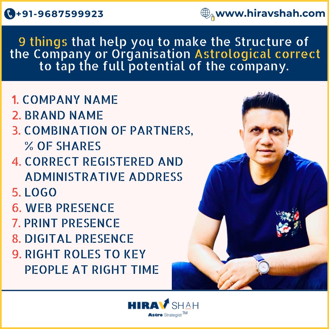 HiravShah's tweet photo. It's now time for you to make sure the company structure is Astrological Correct to tap the full potential of that particular company.
#HiravShah
#AstroStrategy
#AskHirav
#AstroStrategis
.
#business #success #Growth #IndependenceDay https://t.co/I1f5ulXzXa