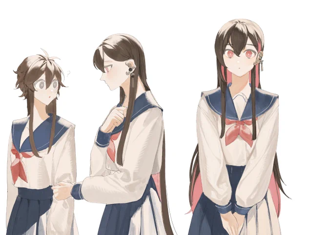 (Genderbent)8genderbent in sailor school uniform(chapter 10 spoiler) 