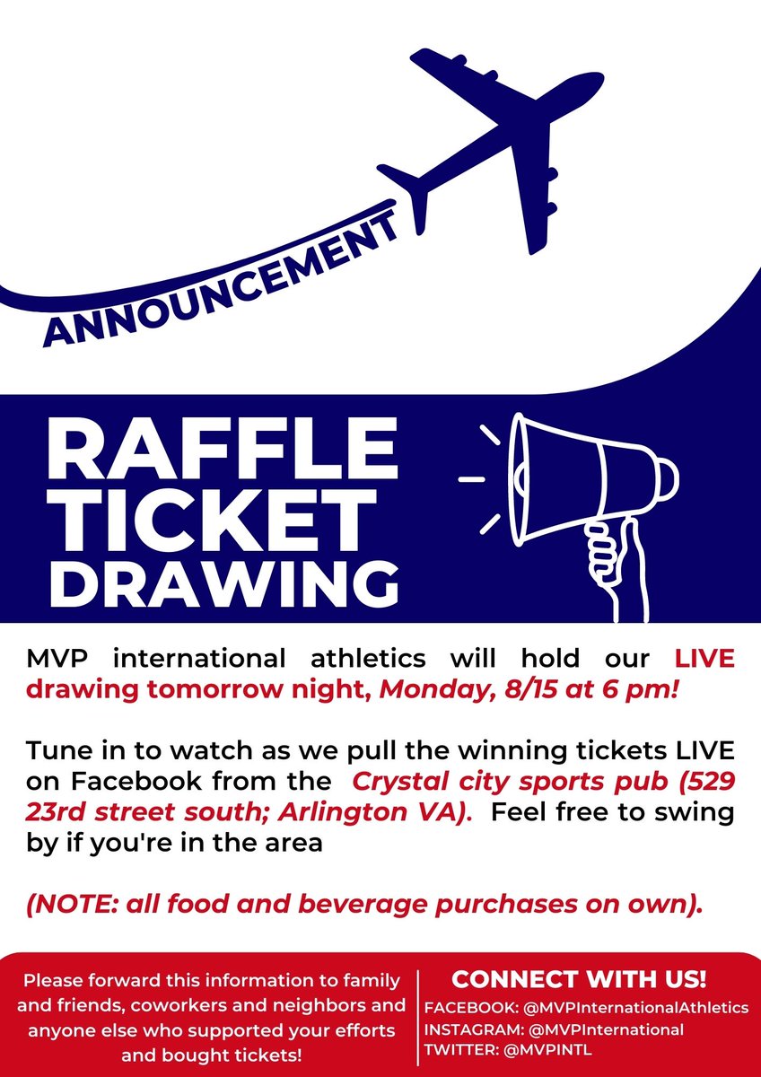 RAFFLE TICKET DRAWING REMINDER!!!