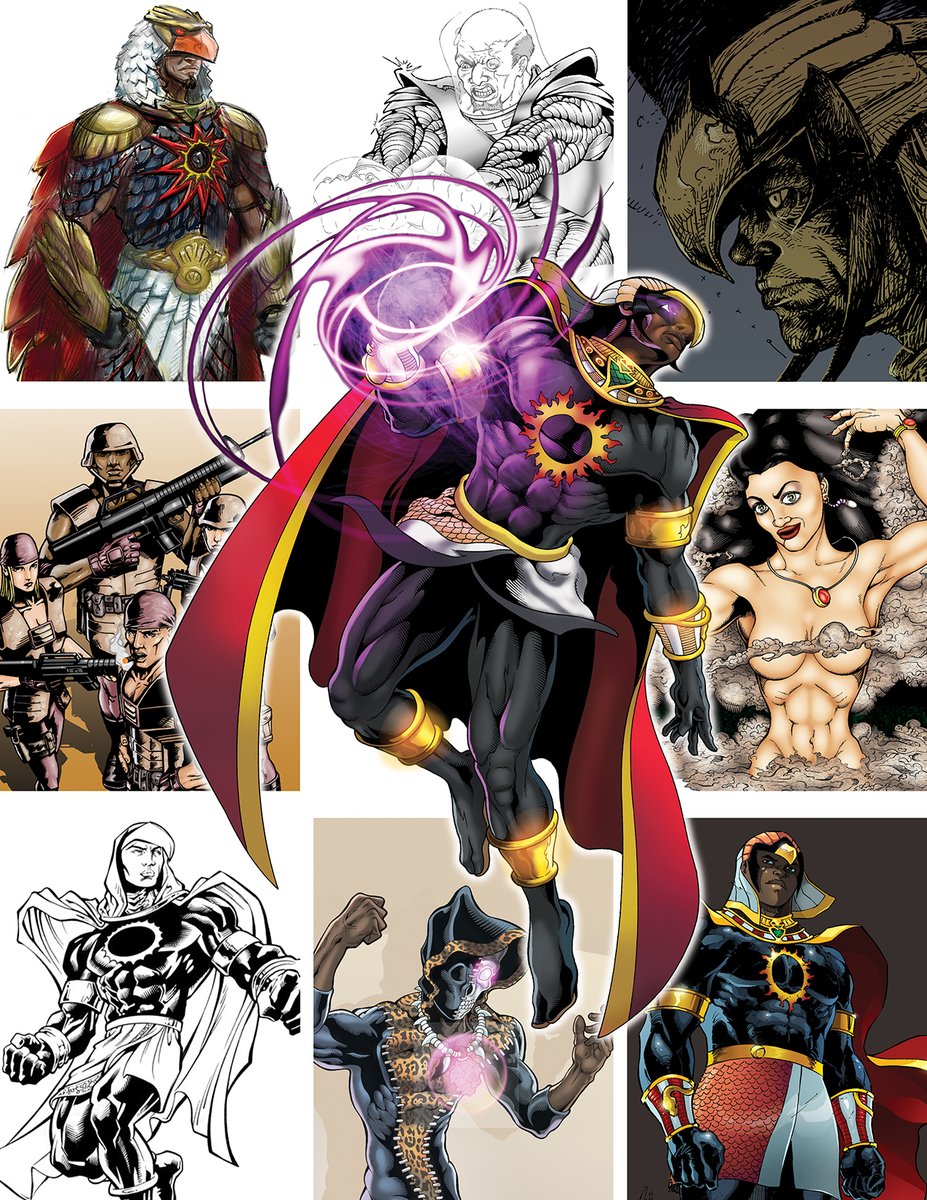 GokiburiArtist's tweet photo. The last day for Black Comic Books Week so here's some "Menthu" love. Holla back!

#blackcomicbookweek #robertroach #menthu  #ithurielwarrior #hometownproductions #4ourculture #forourculture #blackownedbusiness #blackcomicbooks #blacklabelcomicon #blerds https://t.co/K6X8DZswhy https://t.co/iaaXfRiBO2